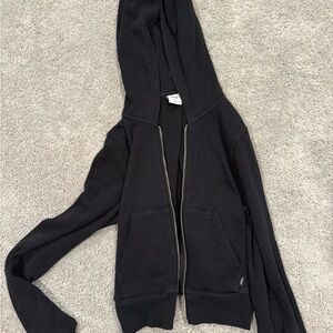 Aritzia Black Hooded Zip-Up Jacket